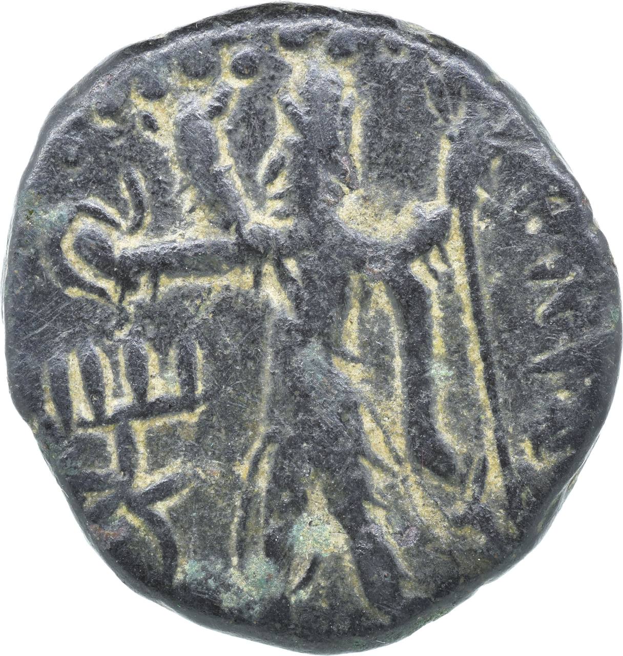 Reverse showing shrine or fire altar